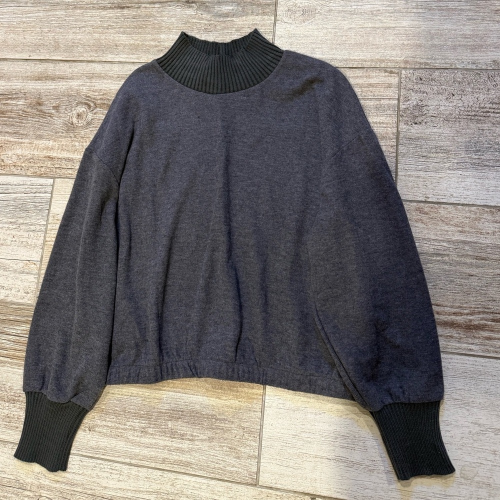 Grey Mock Neck “And Now This” Sweater